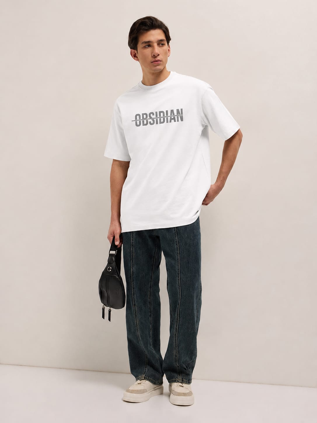 Men's Minimalist Oversized Pure Cotton White T-Shirt