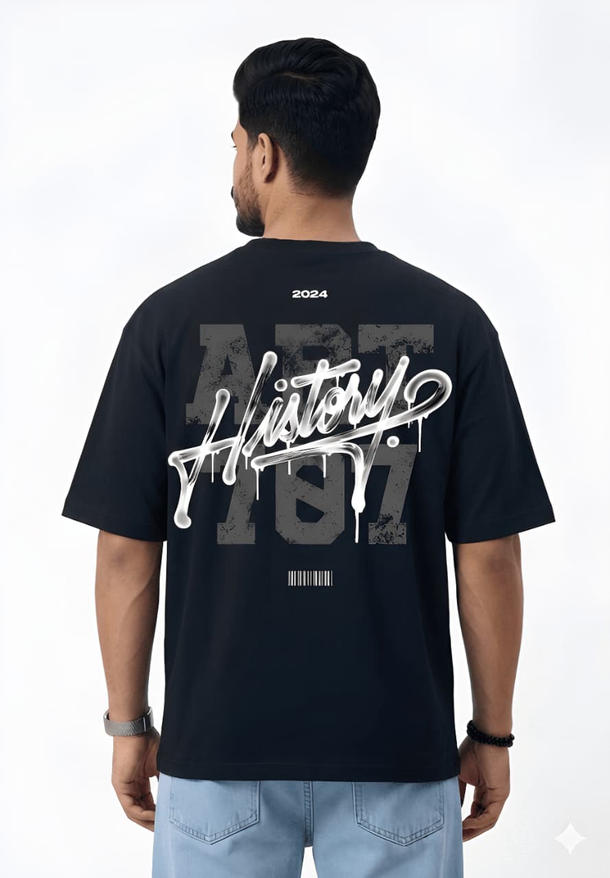 Men's Heavyweight Printed Oversized Cotton T-Shirt