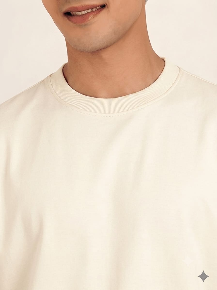 Men's Plain Oversized Fit Pure Cotton T-Shirt