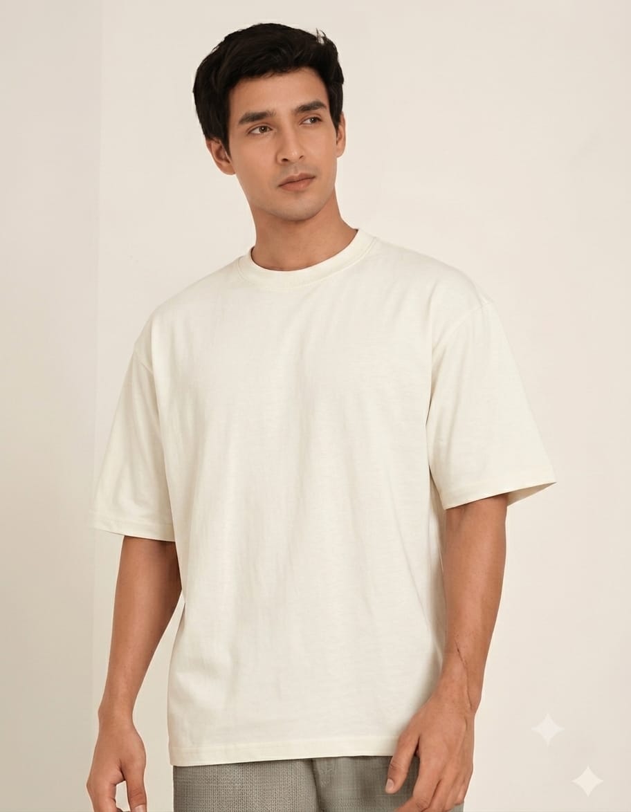 Men's Plain Oversized Fit Pure Cotton T-Shirt