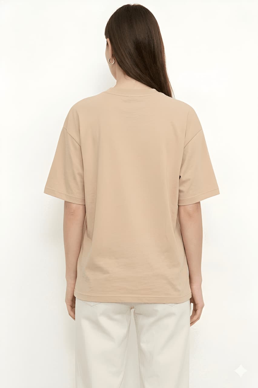 Women Oversized Plain Cotton Casual Everyday Tee