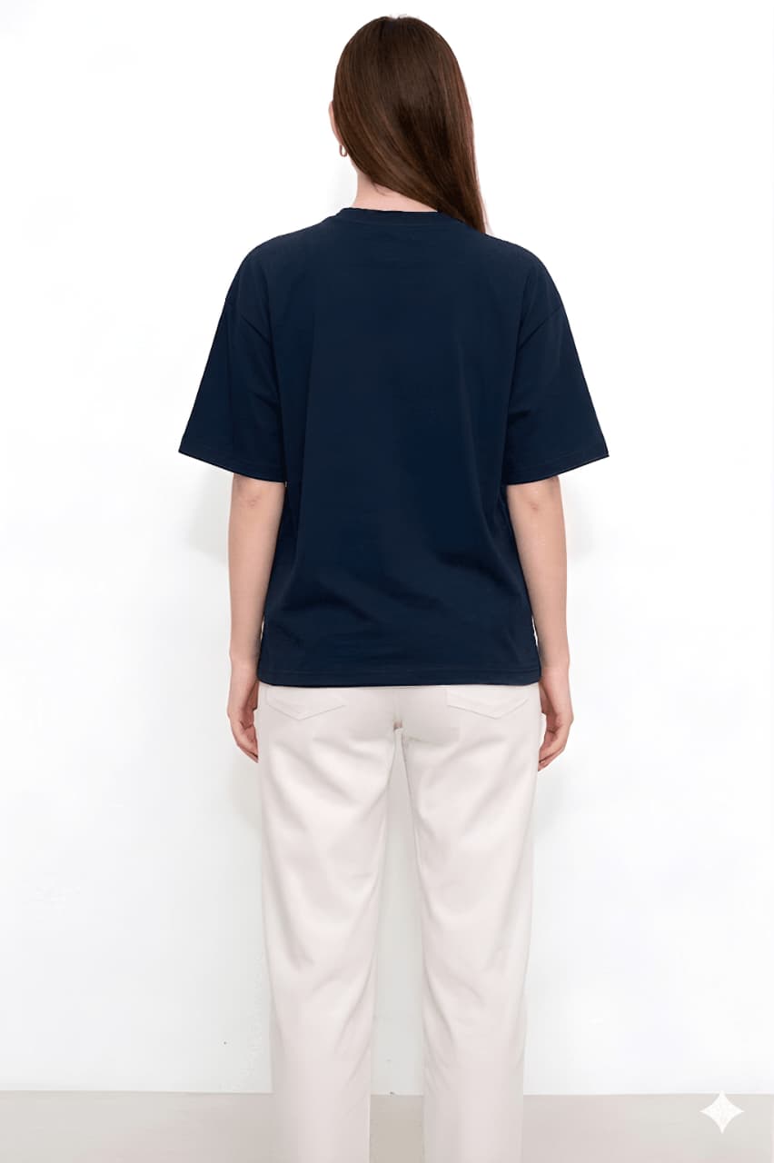 Women Oversized Plain Cotton Casual Everyday Tee