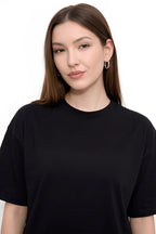 Women Oversized Plain Cotton Casual Everyday Tee