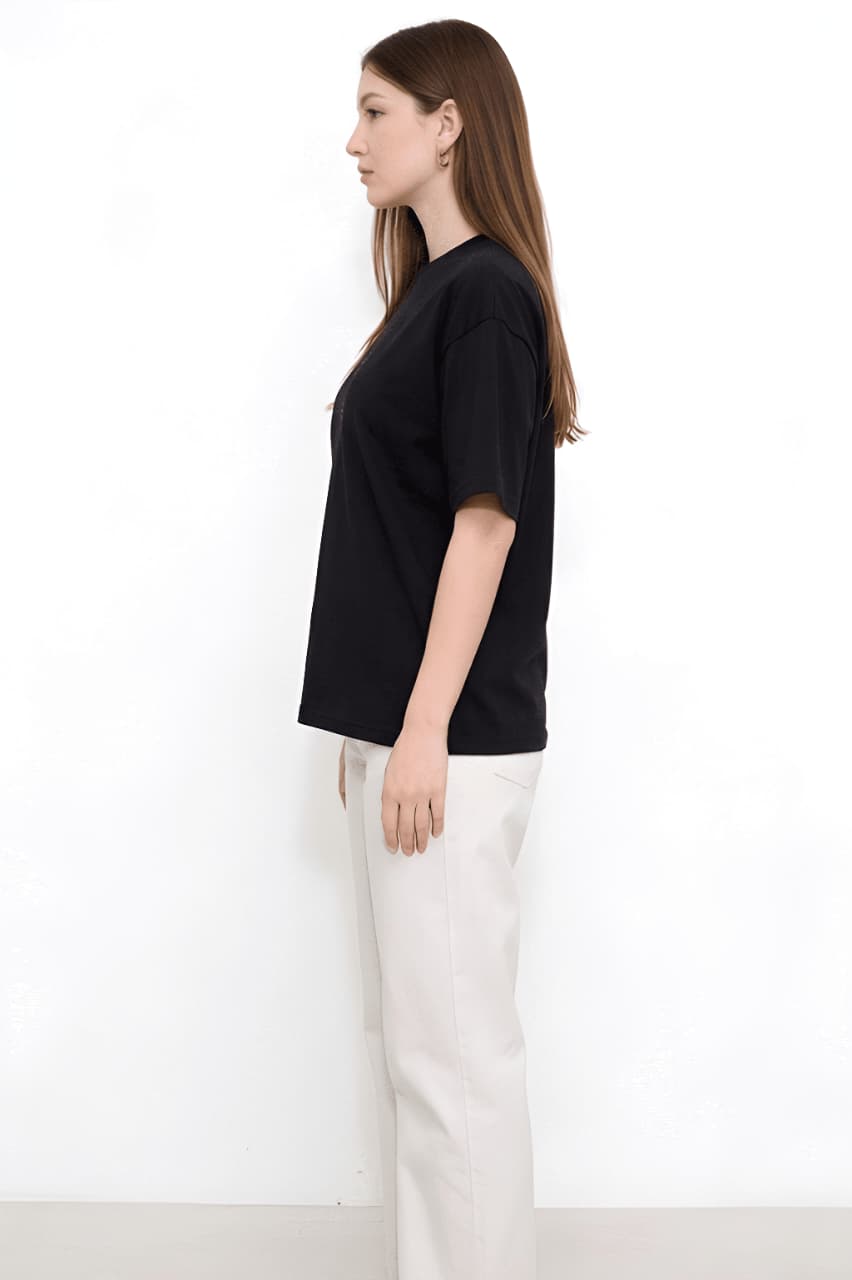 Women Oversized Plain Cotton Casual Everyday Tee