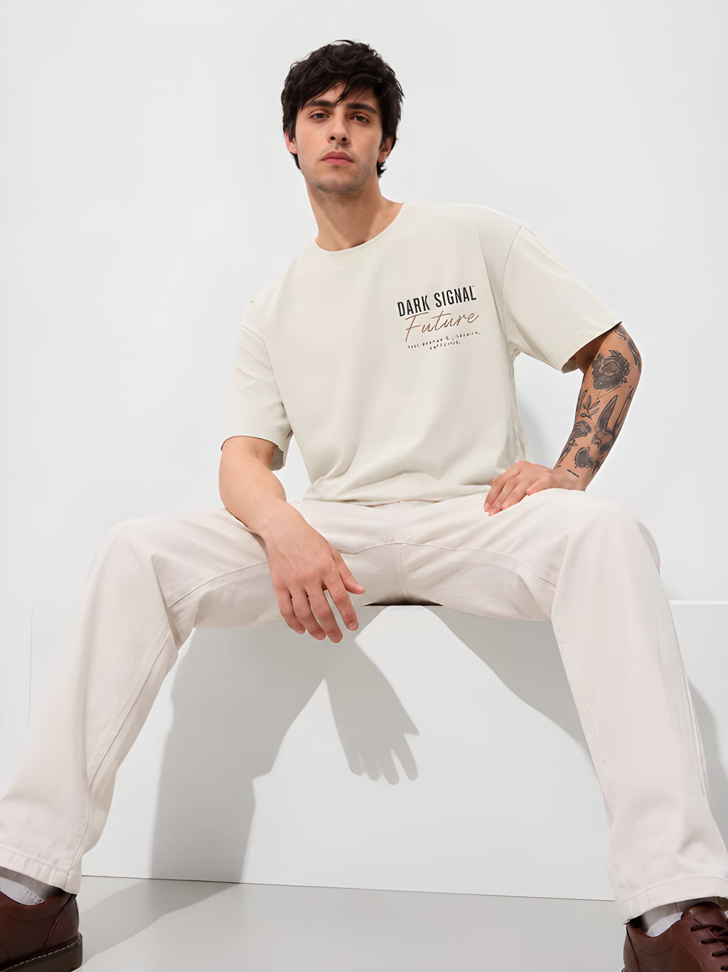 Men's Minimalist Oversized Pure Cotton T-Shirt