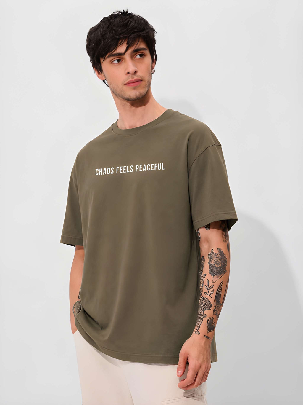 Men's Minimalist Oversized Pure Cotton T-Shirt