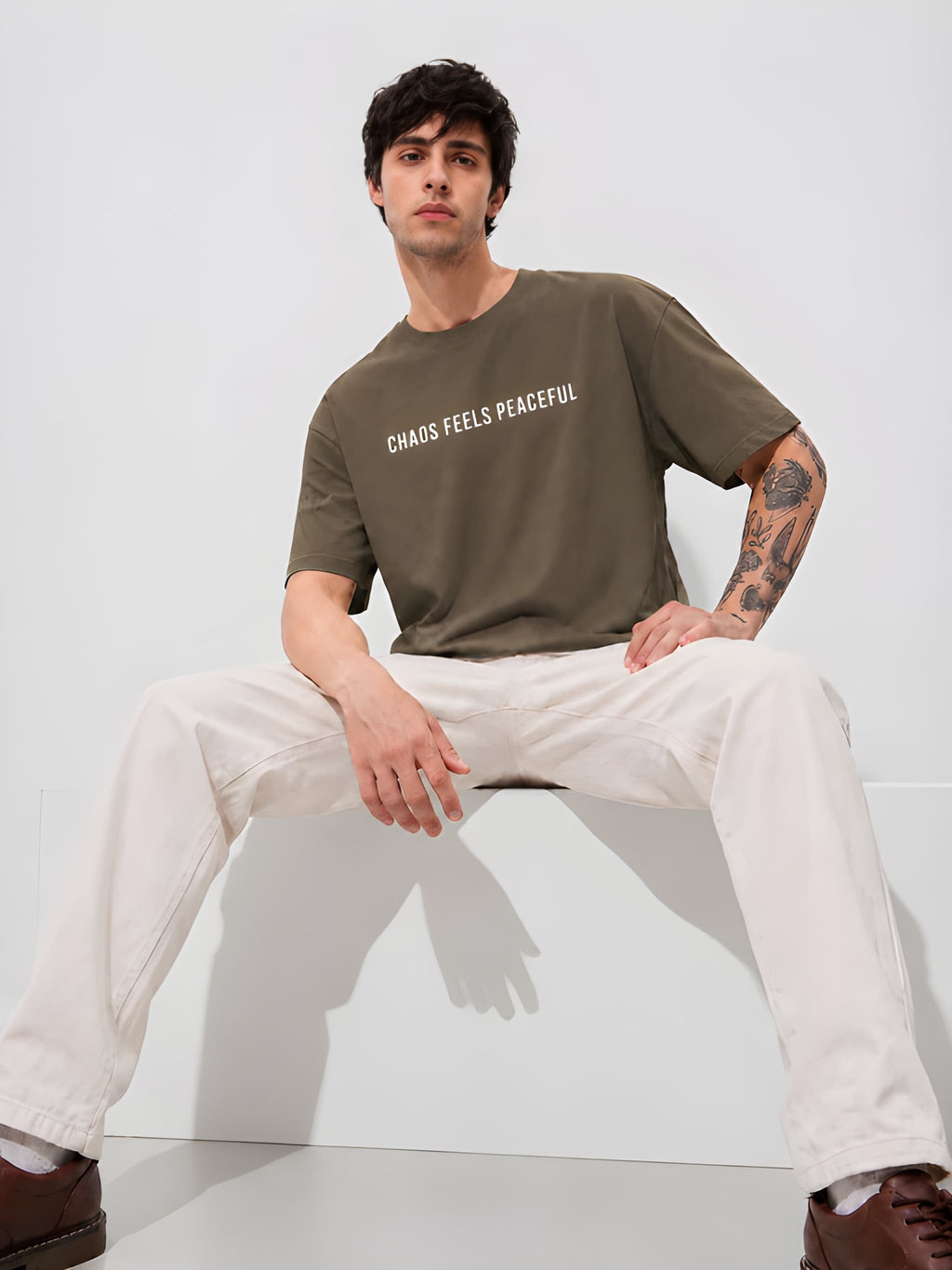 Men's Minimalist Oversized Pure Cotton T-Shirt