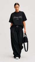 Women's Oversized Minimalist Print Cotton Tee