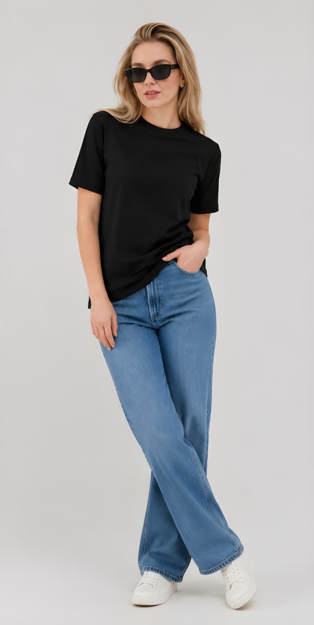 Women's Regular Fit Plain Cotton Tee
