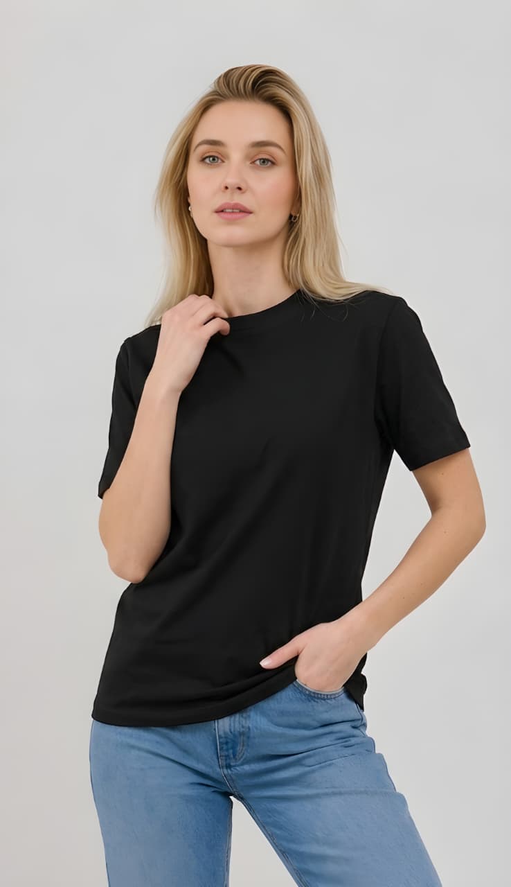 Women's Regular Fit Plain Cotton Tee