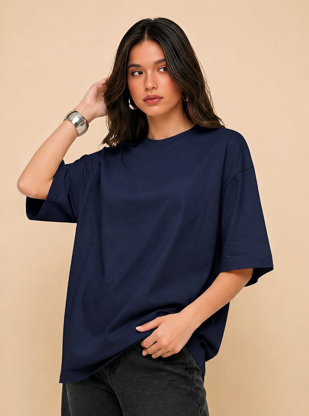 Women Oversized Bold Graphic Tshirt 240 GSM