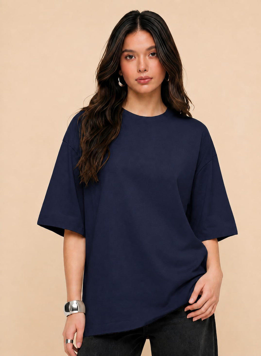Women Oversized Bold Graphic Tshirt 240 GSM