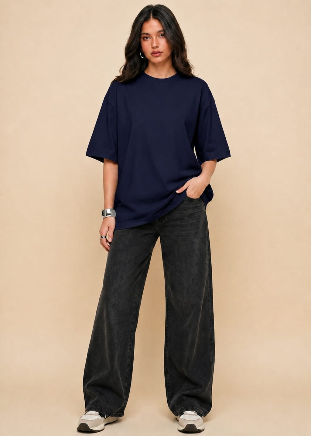 Women Oversized Bold Graphic Tshirt 240 GSM