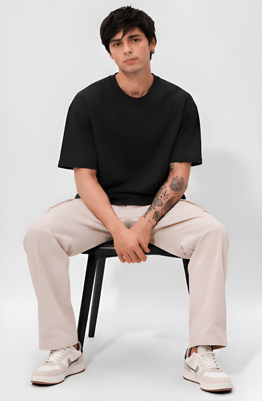 Men's Heavyweight Graphic Print Oversized Tee