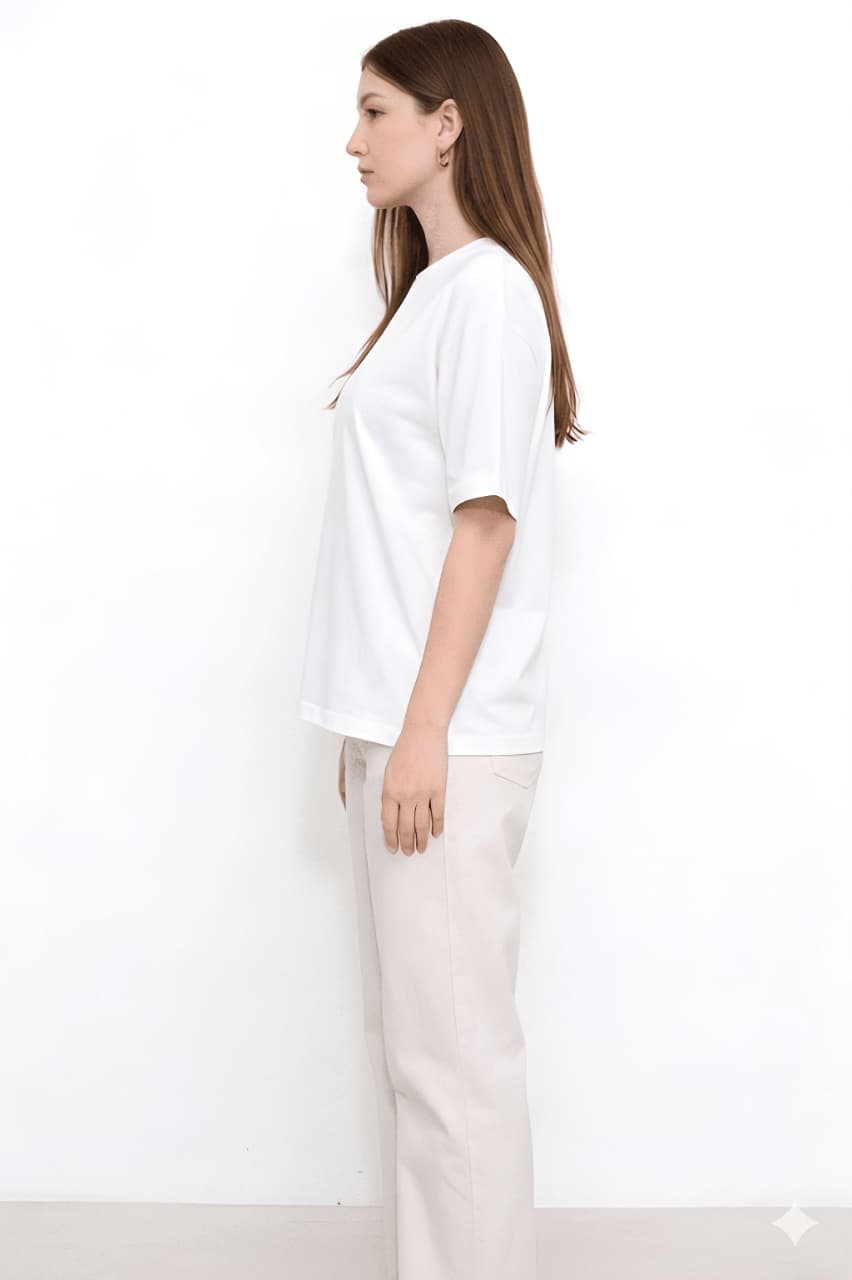 Women Oversized Plain Cotton Casual Everyday Tee