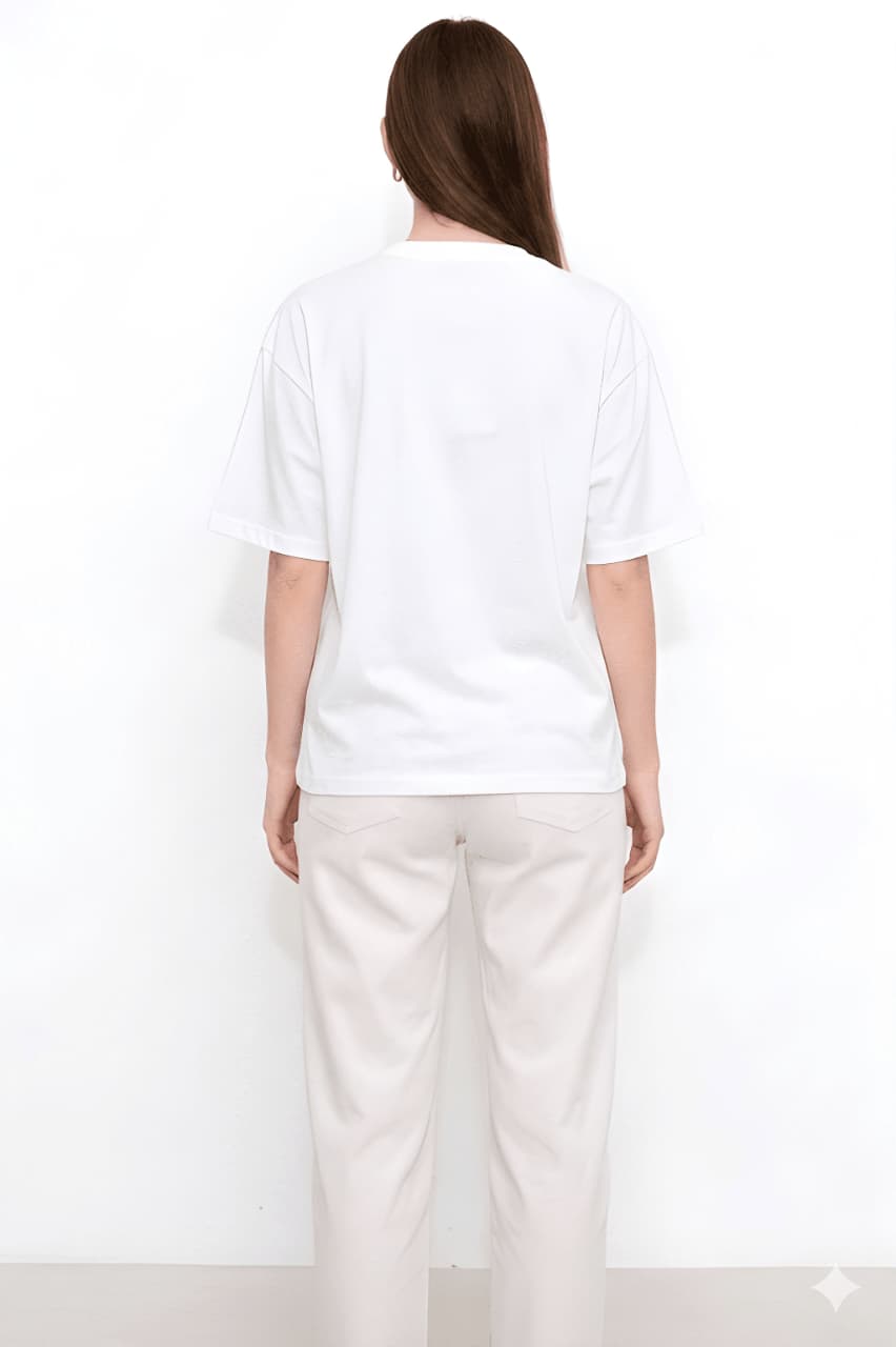 Women Oversized Plain Cotton Casual Everyday Tee